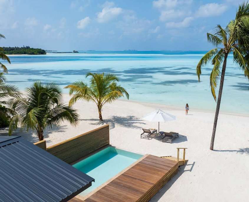 Beach Villa with Pool at Innahuraa Maldives Resort