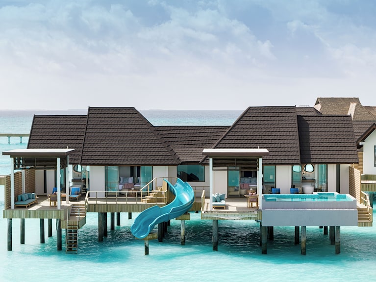 Two Bedroom Water Pool Villa with Slide at Meyyafushi Maldives