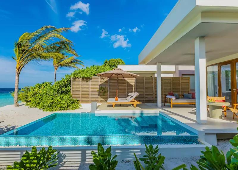 Beach Villa with Pool at Niva Dhigali Maldives
