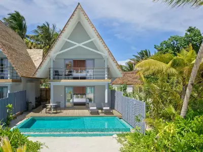 Beach Villa with Private Pool at Outrigger Maldives Maafushivaru Resort