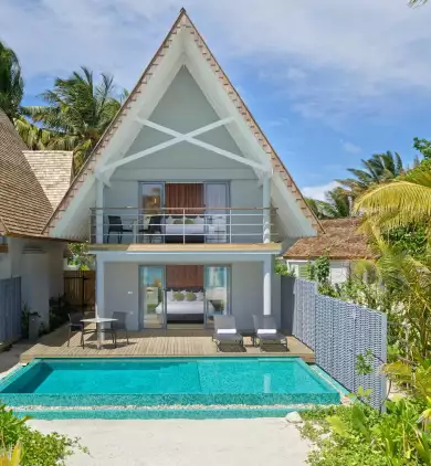 Two Bedroom Beach Villa with Private Pool at Outrigger Maldives Maafushivaru Resort