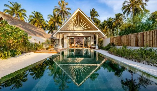 Sunset Water Pool Villa with Slide at Rah Gili Maldives