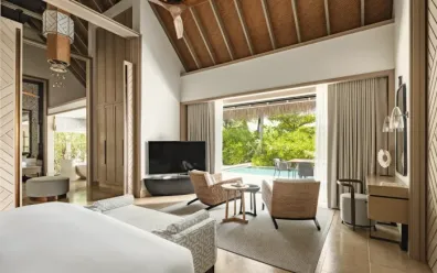 Two-Bedroom Beach Villa with Pool at Waldorf Astoria Maldives Ithaafushi